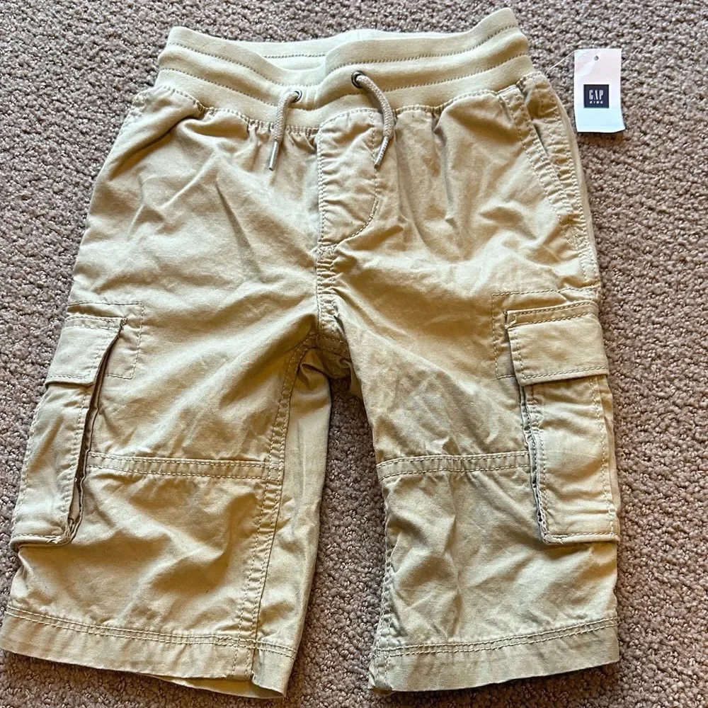GAP Boys (3) Pairs of Casual Pull-On Shorts in Navy Blue and Tan Size XS (4-5)